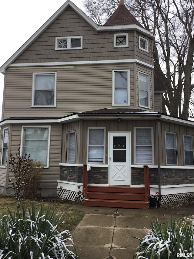 1209 S 4th St, Pekin, IL 61554 - view of front of home with stone siding
