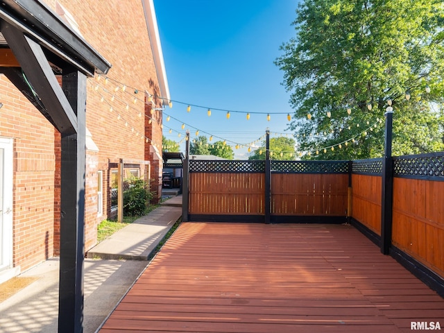 wooden terrace with fence