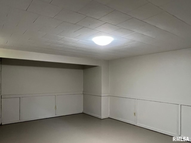view of finished basement