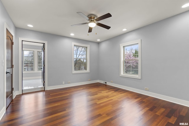 949 NE Glen Oak Ave, Peoria, IL 61603 - spare room featuring a wealth of natural light, recessed lighting, and wood finished floors