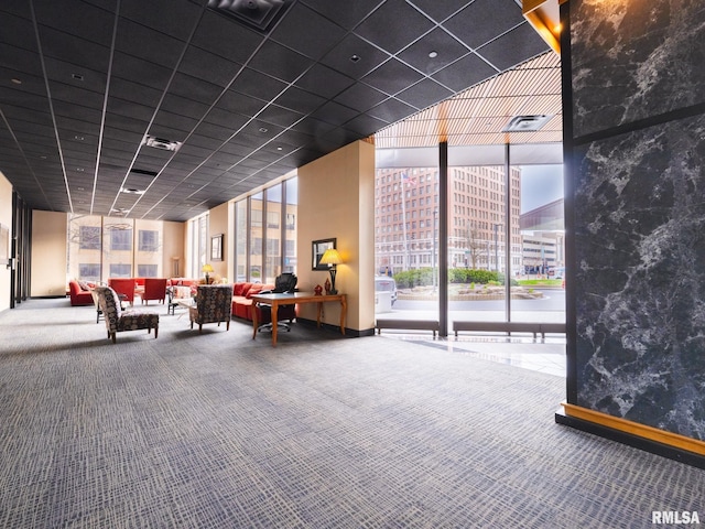 building lobby featuring visible vents