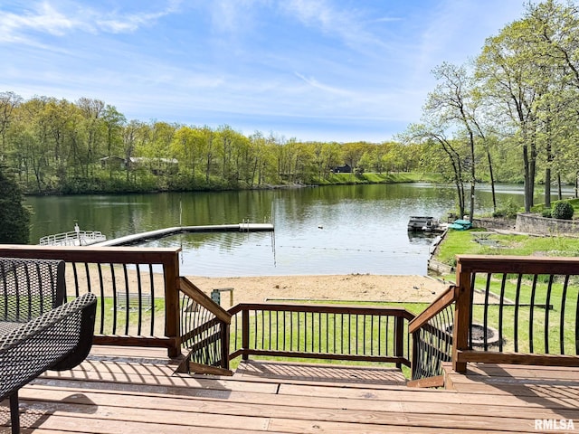 10 Locust Grove Ct, Groveland, IL 61535 - wooden deck featuring a boat dock and a water view