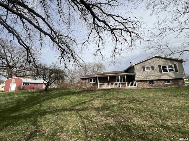 455 W Oak St, Smithfield, IL 61477 - view of yard with a sunroom