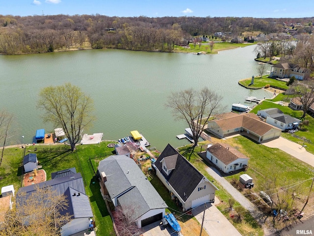 1800 Mitchell St, Pekin, IL 61554 - bird's eye view with a residential view, a water view, and a view of trees