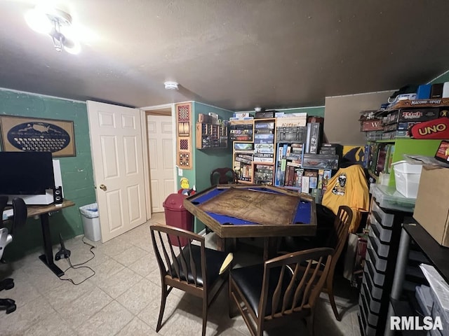 dining area with tile patterned floors
