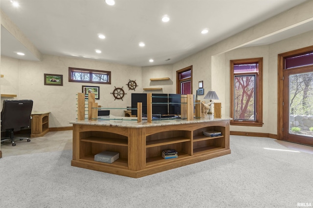 1801 Kern Rd, Washington, IL 61571 - office space with recessed lighting, baseboards, and light colored carpet