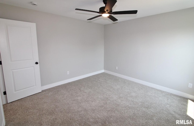 106 Samuel Ct, Washington, IL 61571 - empty room with carpet flooring, a ceiling fan, a smoke detector, and baseboards