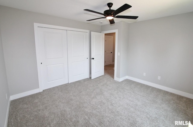 106 Samuel Ct, Washington, IL 61571 - unfurnished bedroom featuring carpet floors, a closet, baseboards, and ceiling fan