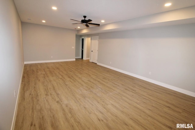 106 Samuel Ct, Washington, IL 61571 - empty room featuring recessed lighting, light wood-style floors, baseboards, and ceiling fan