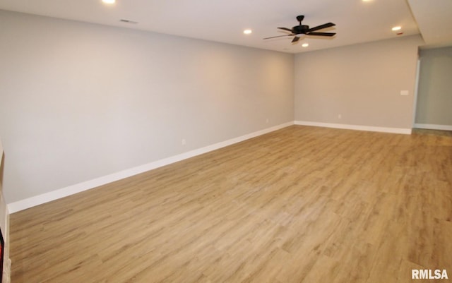 106 Samuel Ct, Washington, IL 61571 - unfurnished room with recessed lighting, light wood-type flooring, baseboards, and ceiling fan