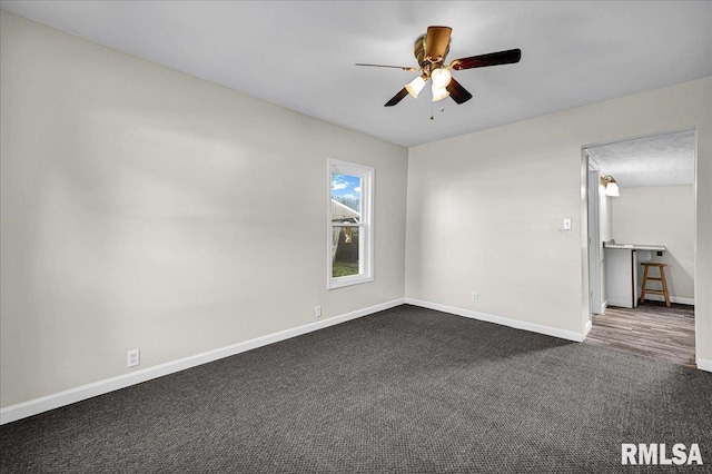 420 S Western Ave, Abingdon, IL 61410 - carpeted spare room with a ceiling fan and baseboards