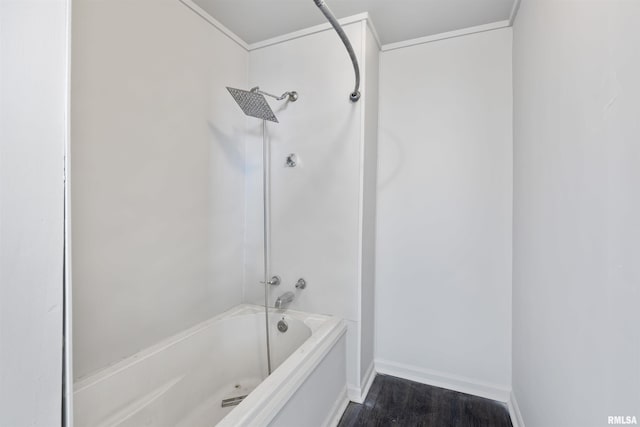 2330 S Airport Rd, Bartonville, IL 61607 - full bath with wood finished floors, baseboards, and  shower combination