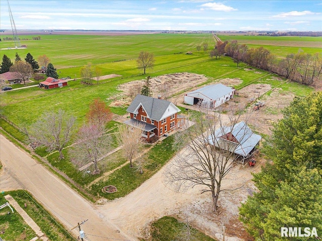 bird's eye view with a rural view
