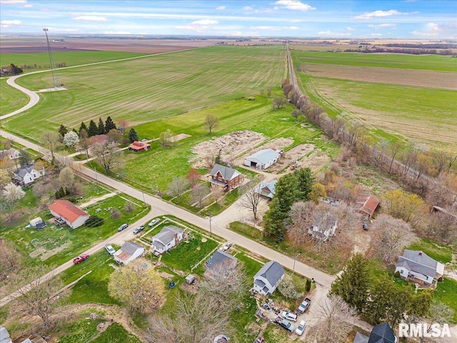 aerial view with a rural view