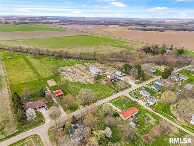 aerial view with a rural view