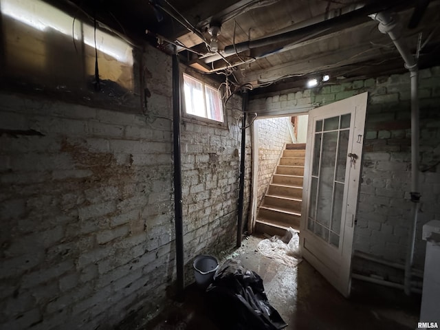 below grade area with stairway