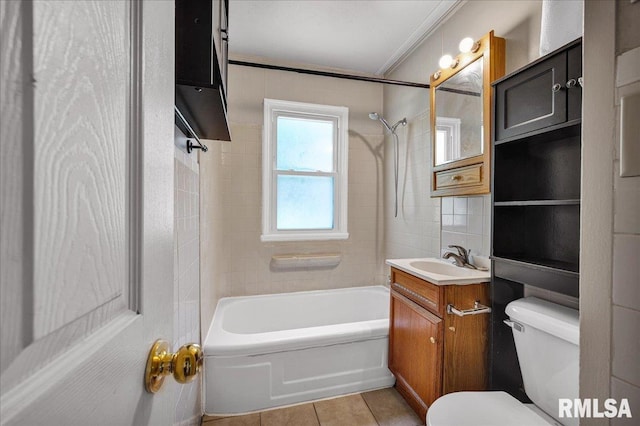301 E Ellington Dr, Peoria, IL 61603 - full bathroom featuring vanity, bathtub / shower combination, and tile patterned flooring