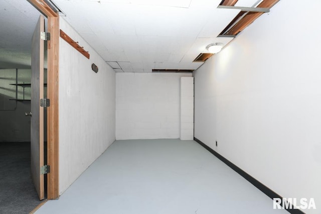 view of finished below grade area