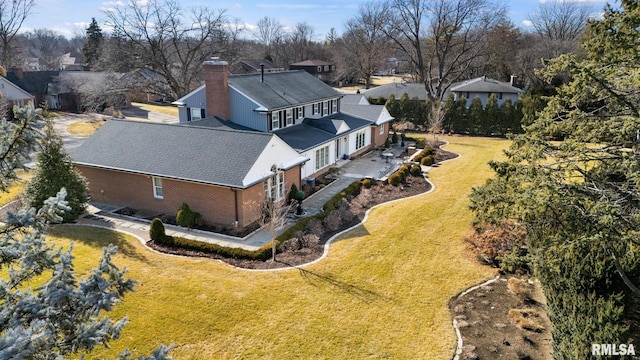 drone / aerial view with a residential view