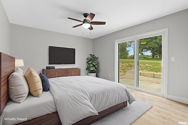 1109 Lawson St, Washington, IL 61571 - bedroom with access to exterior, light wood finished floors, and ceiling fan