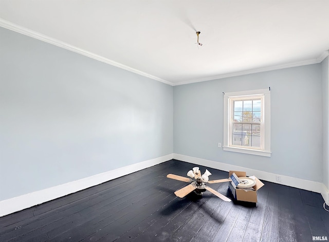 370 W Carter St, Fairview, IL 61432 - spare room featuring dark wood finished floors, crown molding, and baseboards