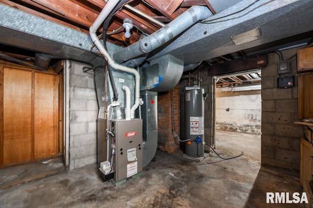 utilities with heating unit and water heater