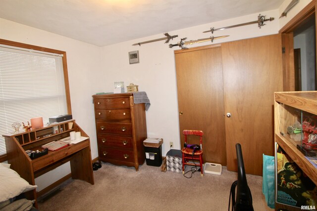 view of carpeted office