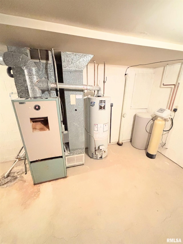 utilities featuring gas water heater