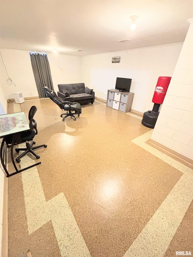interior space featuring baseboards