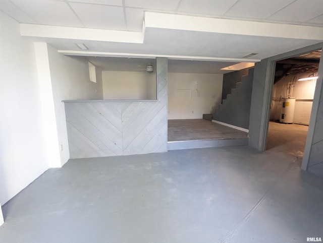 3809 N Fisk Rd, Astoria, IL 61501 - finished basement with electric water heater and stairs