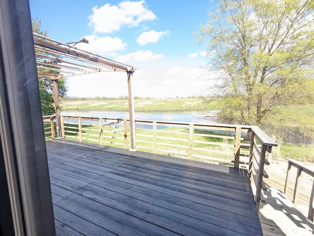 3809 N Fisk Rd, Astoria, IL 61501 - wooden deck featuring a water view