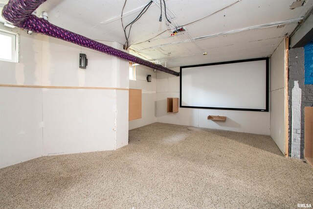 cinema featuring carpet floors