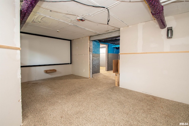 view of carpeted home theater