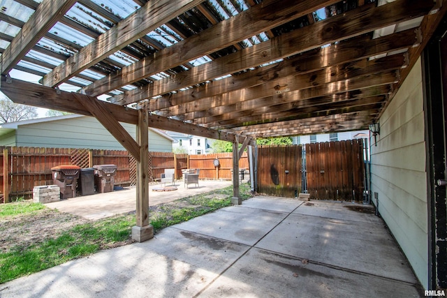 view of patio with a fenced backyard