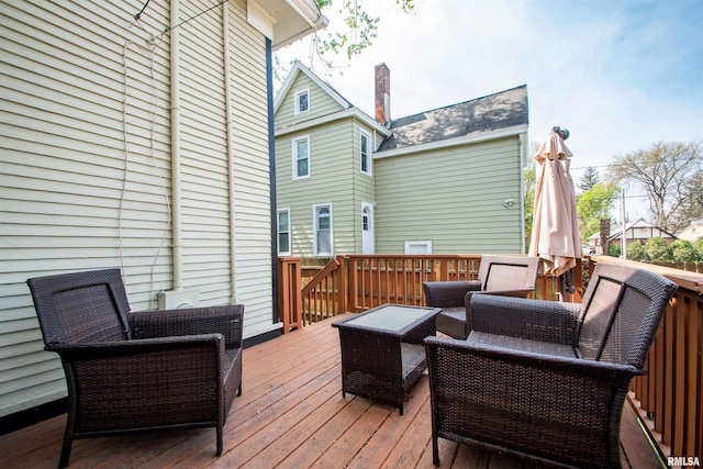 deck featuring an outdoor hangout area