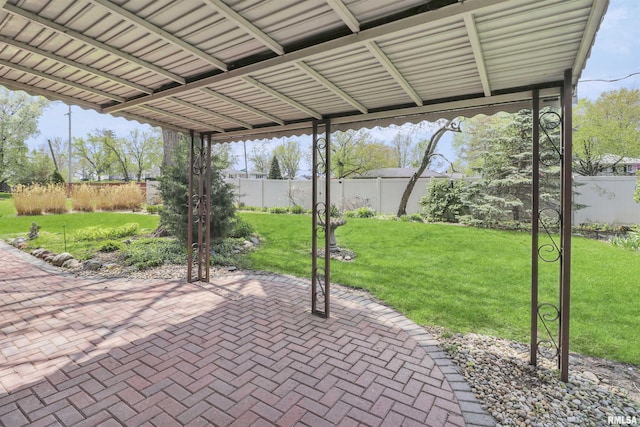 view of patio with a fenced backyard