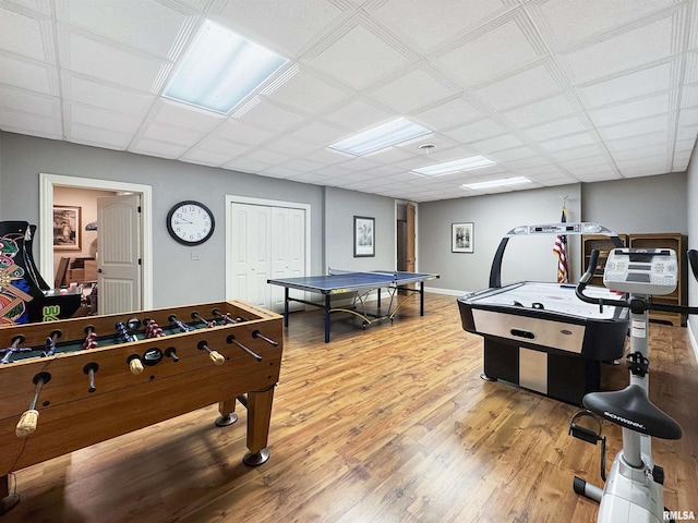 playroom with light wood finished floors