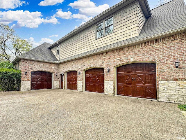 garage with driveway
