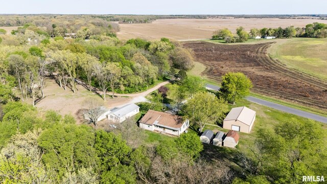 drone / aerial view with a rural view