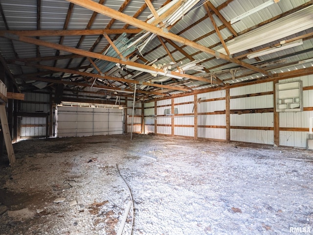 garage featuring metal wall