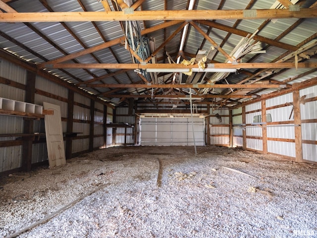 garage featuring metal wall