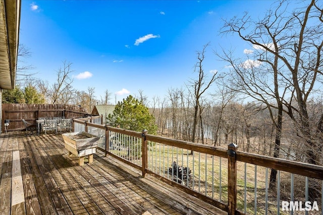 wooden terrace with fence