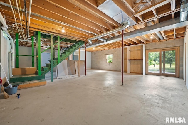 25633 N County Road 2500 E, Manito, IL 61546 - basement with stairway and concrete block wall