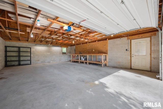 25633 N County Road 2500 E, Manito, IL 61546 - garage featuring concrete block wall and a garage door opener