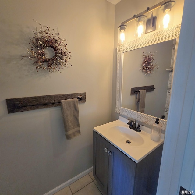bathroom featuring vanity and tile patterned flooring