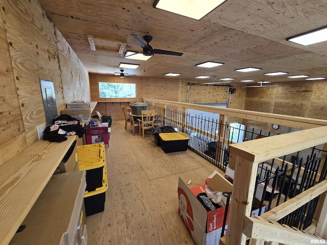 misc room with ceiling fan