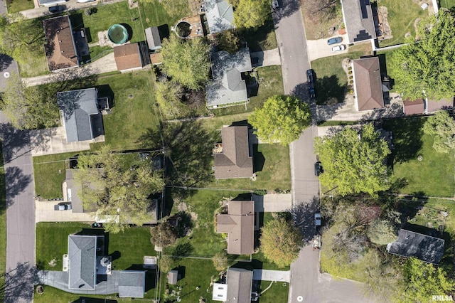 aerial view with a residential view