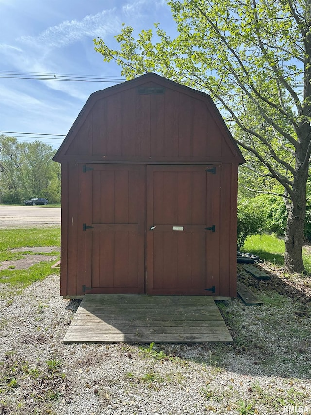 view of shed