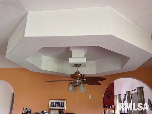 24211 N Carver Rd, Canton, IL 61520 - detailed view of arched walkways and ceiling fan