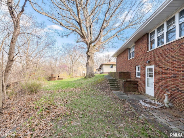 view of yard with stairs